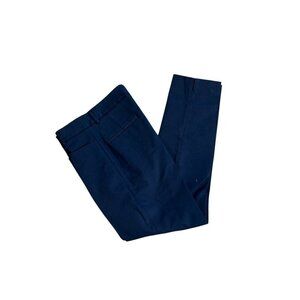 White Label The White Company Navy Blue Oxford Fit Straight Leg Pants Size 0
